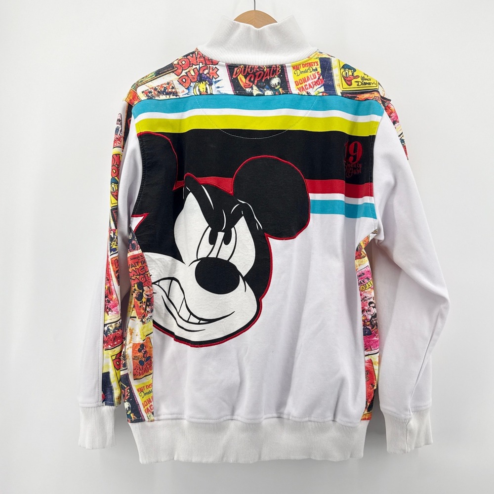 VTG RARE Disney Mickey Mouse Comic Print Track Jacket Full Zip Large 1928 1990s